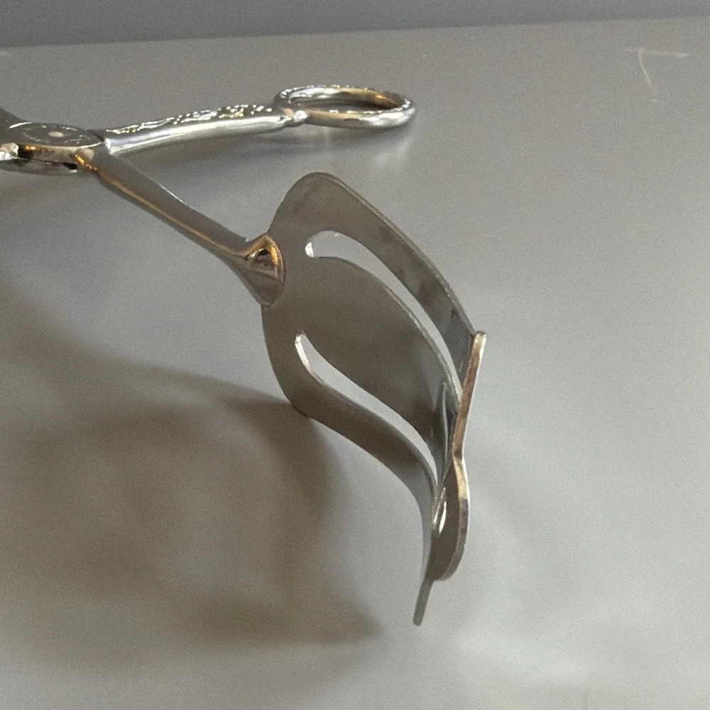Vintage Leonard Silver Plated Serving Tongs- Scissor Style Asparagus Pastry